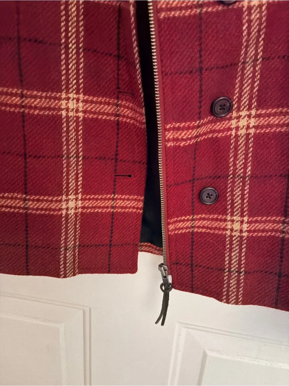 Vintage Lauren Ralph Lauren Red Plaid 100% New Wool Blazer - Picture 5 of 10